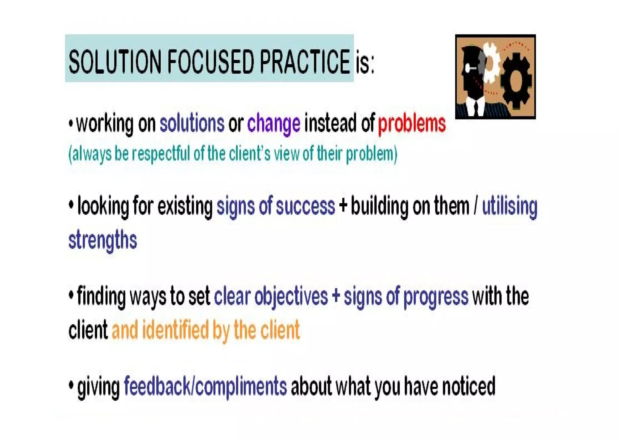 Solution Focus Key Areas | PDF