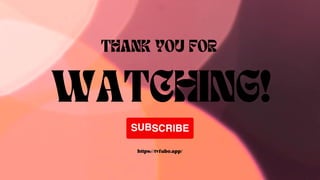 THANK YOU FOR
WATCHING!
https://tvfubo.app/
 