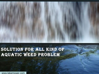 Solution for all kind of 
aquatic weed problem 
www.lakemower.com 
 