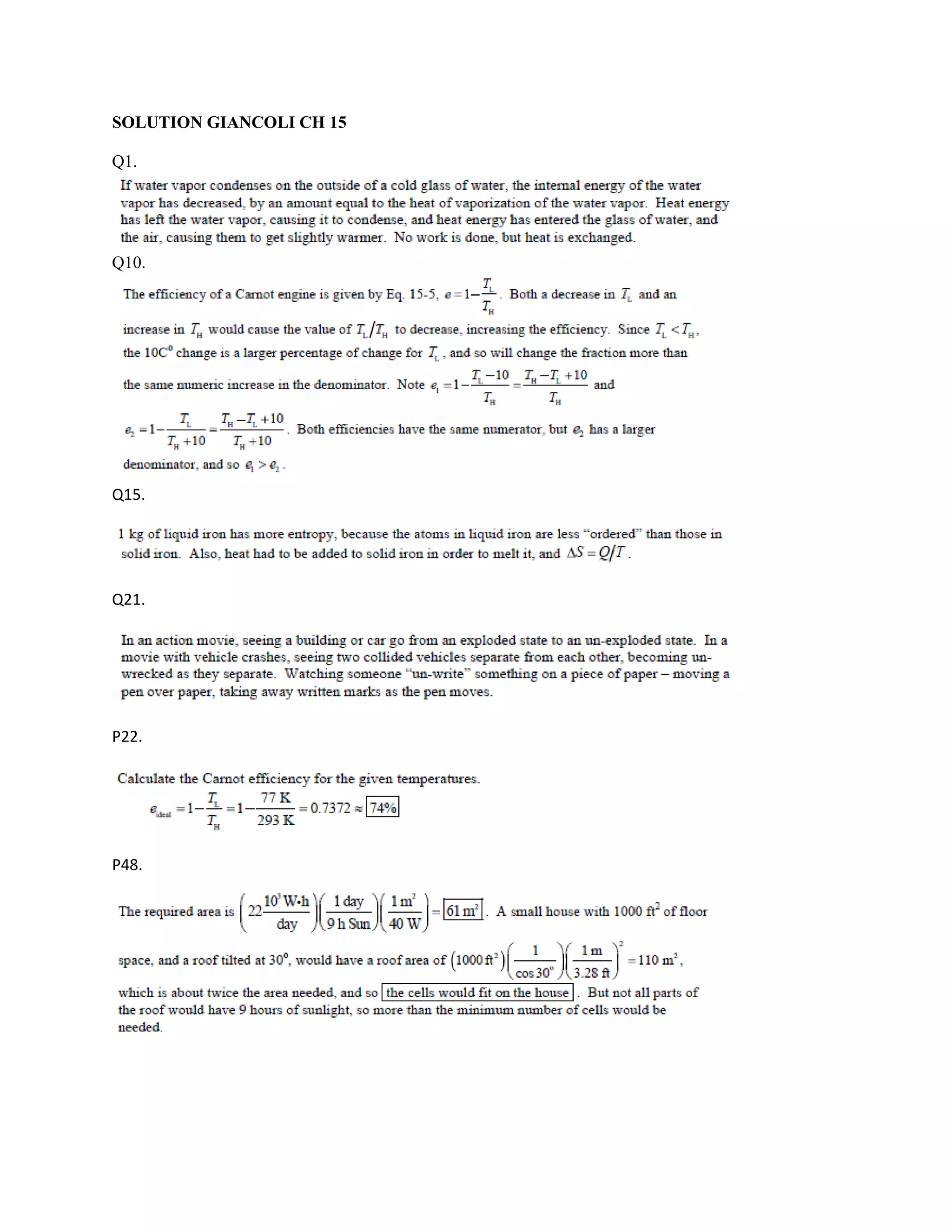 Solution Giancoli Ch 13 15 | PDF
