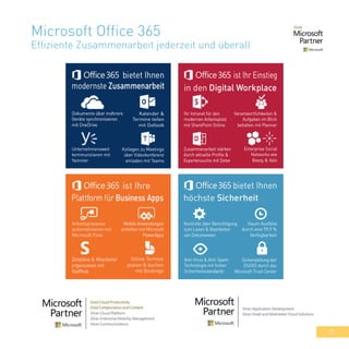 29
Microsoft Office 365
Effiziente Zusammenarbeit jederzeit und überall
 