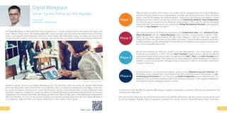 32 33
Tino Schmidt
Bereichsleiter Digital Workplace
Der Digital Workplace mit Microsoft Office 365 ist angekommen". So oder so ähnlich könnte die Headline für dieses Jahr
lauten. Warum? Nach Jahren der Skepsis gegenüber Cloud-Lösungen, aber auch fehlenden Investitionen und Innova-
tionen in die eigenen Intranetlösungen fühlt man immer stärker das Bewusstsein, dass sich etwas tun muss bei der
Zusammenarbeit in Teams, mit Partnern und Kunden, der internen Kommunikation und der Einbindung der Mitarbeiter.
Verstärkt wird der Trend hin zum Digital Workplace durch die Erkenntnis, dass die Anzahl der digitalen Werkzeuge,
welche die Mitarbeiter in den Unternehmen nutzen (werden), eher zu als abnimmt. Gefragt sind neue Wege, immer stär-
ker verteilt verfügbare Informationen in einem gemeinsamen Kontext zusammenzubringen und den Anwendern einen
effizienten Zugang zu ermöglichen. Genau hier spielt die aktuelle Veränderung des klassischen Intranets hin zu einem
Collaboration Hub eine wichtige Rolle. Werkzeuge wie Microsoft Teams bringen ganz neue Ansätze wie Integrationen,
Tabs und Chat Bots mit sich, um den leichten Zugang in die vernetzte Anwendungslandschaft eines Digital Workplaces
zu ermöglichen. Dabei wird Microsoft Teams zukünftig eine immer stärkere Rolle spielen.
Mit der Entscheidung für Office 365 entsteht auch das Bewusstsein in den Unternehmen, welche
Potentiale sich zusätzlich zu Office 365 aus Cloud Lösungen ergeben können. Gerade der Betrieb
unterschiedlichster Infrastrukturen oder Lösungen kann als SaaS-, PaaS- oder IaaS-Lösungen leicht
über Azure eingekauft werden. Dies erlaubt es, die meist begrenzten Kräfte und Ressourcen intern zu
bündeln und sich auf die wirklich wichtigen Dinge zu fokussieren. Alles im Sinne einer individuellen
Customer Experience.
Um unseren Kunden in der Phase der Gestaltung eines Collaboration Hubs, eines Intranets für den
Digital Workplace oder dem Digital Workplace selbst schnelle Lösungen bieten zu können, enga-
gieren wir uns stark, eigene Produkte wie den "Space Navigator" oder den "Task Hub" integriert
in Microsoft Office 365 und Teams auf den Markt zu bringen. Unsere Kunden profitieren durch eine
schnelle Erweiterung ihres bestehenden Intranets aber auch die Nutzung einer ganzen Lösungen wie
den "Communardo Workplace Hub".
Sind diese Ansätze im Unternehmen etabliert, geht es an die Digitalisierung von Prozessen. Mit
PowerApps, Flow, PowerPortals und PowerBI bringt Office 365 interessante Technologien zur Un-
terstützung von Prozessen mit sich, die auch auf mobilen Endgeräten genutzt werden können. Für
Anwender und Unternehmen bestehen damit viele Optionen, Prozesse in den digitalen Arbeitsplatz
zu integrieren und durchgängig nutzbar zu machen.
Typischerweise entstehen die Initiativen zum Aufbau und der Ausgestaltung eines Digital Workplace
aus dem Drang zur Modernisierung vorhandener Intranets oder der Einführung von Office 365 selbst
heraus. Sind die Grundlagen wie Anwendungsfälle, Governance und Enterprise Architektur in einer
Strategie formuliert, geht es im nächsten Schritt um die Einführung moderner Team Collaboration.
Grundsätzlich wird es angesichts der vielfältigen Anwendungen in Office 365 ohne eine grundlegende
Organisation der Zusammenarbeit und umfassende Change Management Konzepte sowie geeignete
Formate für User Adoption nicht gehen.
Digital Workplace
Setzen Sie das Thema auf Ihre Agenda!
Phase 1
So wächst am Ende die Welt der digitalen Werkzeuge im digitalen Arbeitsplatz zusammen und bietet den Anwendern eine
vernetzte User Experience.
Dies bietet die Grundlage der nächsten Evolutionsstufe für den digitalen Arbeitsplatz, der dann immer smarter werden wird,
bis hin zum Digitalen Kollegen. Seien Sie gespannt und lassen Sie sich von unserem "Digital Workplace Fieber" anstecken.
Phase 2
Phase 3
Phase 4
Mehr unter:
Quelle: Microsoft.com
 