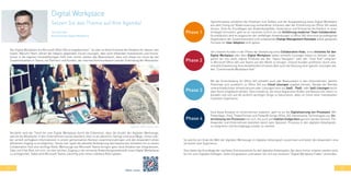 32 33
Tino Schmidt
Bereichsleiter Digital Workplace
Der Digital Workplace mit Microsoft Office 365 ist angekommen". So oder so ähnlich könnte die Headline für dieses Jahr
lauten. Warum? Nach Jahren der Skepsis gegenüber Cloud-Lösungen, aber auch fehlenden Investitionen und Innova-
tionen in die eigenen Intranetlösungen fühlt man immer stärker das Bewusstsein, dass sich etwas tun muss bei der
Zusammenarbeit in Teams, mit Partnern und Kunden, der internen Kommunikation und der Einbindung der Mitarbeiter.
Verstärkt wird der Trend hin zum Digital Workplace durch die Erkenntnis, dass die Anzahl der digitalen Werkzeuge,
welche die Mitarbeiter in den Unternehmen nutzen (werden), eher zu als abnimmt. Gefragt sind neue Wege, immer stär-
ker verteilt verfügbare Informationen in einem gemeinsamen Kontext zusammenzubringen und den Anwendern einen
effizienten Zugang zu ermöglichen. Genau hier spielt die aktuelle Veränderung des klassischen Intranets hin zu einem
Collaboration Hub eine wichtige Rolle. Werkzeuge wie Microsoft Teams bringen ganz neue Ansätze wie Integrationen,
Tabs und Chat Bots mit sich, um den leichten Zugang in die vernetzte Anwendungslandschaft eines Digital Workplaces
zu ermöglichen. Dabei wird Microsoft Teams zukünftig eine immer stärkere Rolle spielen.
Mit der Entscheidung für Office 365 entsteht auch das Bewusstsein in den Unternehmen, welche
Potentiale sich zusätzlich zu Office 365 aus Cloud Lösungen ergeben können. Gerade der Betrieb
unterschiedlichster Infrastrukturen oder Lösungen kann als SaaS-, PaaS- oder IaaS-Lösungen leicht
über Azure eingekauft werden. Dies erlaubt es, die meist begrenzten Kräfte und Ressourcen intern zu
bündeln und sich auf die wirklich wichtigen Dinge zu fokussieren. Alles im Sinne einer individuellen
Customer Experience.
Um unseren Kunden in der Phase der Gestaltung eines Collaboration Hubs, eines Intranets für den
Digital Workplace oder dem Digital Workplace selbst schnelle Lösungen bieten zu können, enga-
gieren wir uns stark, eigene Produkte wie den "Space Navigator" oder den "Task Hub" integriert
in Microsoft Office 365 und Teams auf den Markt zu bringen. Unsere Kunden profitieren durch eine
schnelle Erweiterung ihres bestehenden Intranets aber auch die Nutzung einer ganzen Lösungen wie
den "Communardo Workplace Hub".
Sind diese Ansätze im Unternehmen etabliert, geht es an die Digitalisierung von Prozessen. Mit
PowerApps, Flow, PowerPortals und PowerBI bringt Office 365 interessante Technologien zur Un-
terstützung von Prozessen mit sich, die auch auf mobilen Endgeräten genutzt werden können. Für
Anwender und Unternehmen bestehen damit viele Optionen, Prozesse in den digitalen Arbeitsplatz
zu integrieren und durchgängig nutzbar zu machen.
Typischerweise entstehen die Initiativen zum Aufbau und der Ausgestaltung eines Digital Workplace
aus dem Drang zur Modernisierung vorhandener Intranets oder der Einführung von Office 365 selbst
heraus. Sind die Grundlagen wie Anwendungsfälle, Governance und Enterprise Architektur in einer
Strategie formuliert, geht es im nächsten Schritt um die Einführung moderner Team Collaboration.
Grundsätzlich wird es angesichts der vielfältigen Anwendungen in Office 365 ohne eine grundlegende
Organisation der Zusammenarbeit und umfassende Change Management Konzepte sowie geeignete
Formate für User Adoption nicht gehen.
Digital Workplace
Setzen Sie das Thema auf Ihre Agenda!
Phase 1
So wächst am Ende die Welt der digitalen Werkzeuge im digitalen Arbeitsplatz zusammen und bietet den Anwendern eine
vernetzte User Experience.
Dies bietet die Grundlage der nächsten Evolutionsstufe für den digitalen Arbeitsplatz, der dann immer smarter werden wird,
bis hin zum Digitalen Kollegen. Seien Sie gespannt und lassen Sie sich von unserem "Digital Workplace Fieber" anstecken.
Phase 2
Phase 3
Phase 4
Mehr unter:
Quelle: Microsoft.com
 