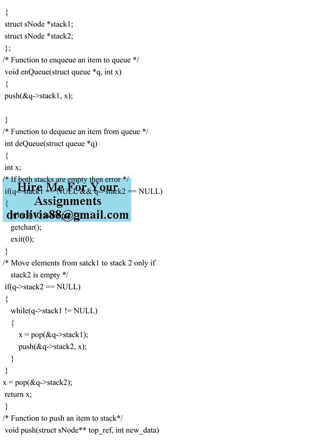 solution in c++program Program to implement a queue using two .pdf