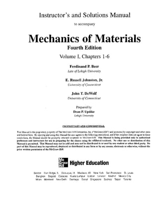 Solutionmanual mechanicsofmaterials4theditionbeerjohnston
