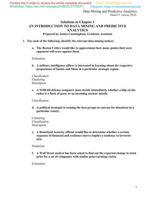 Solutions for Problems in Data Mining and Predictive Analytics, 2nd ...