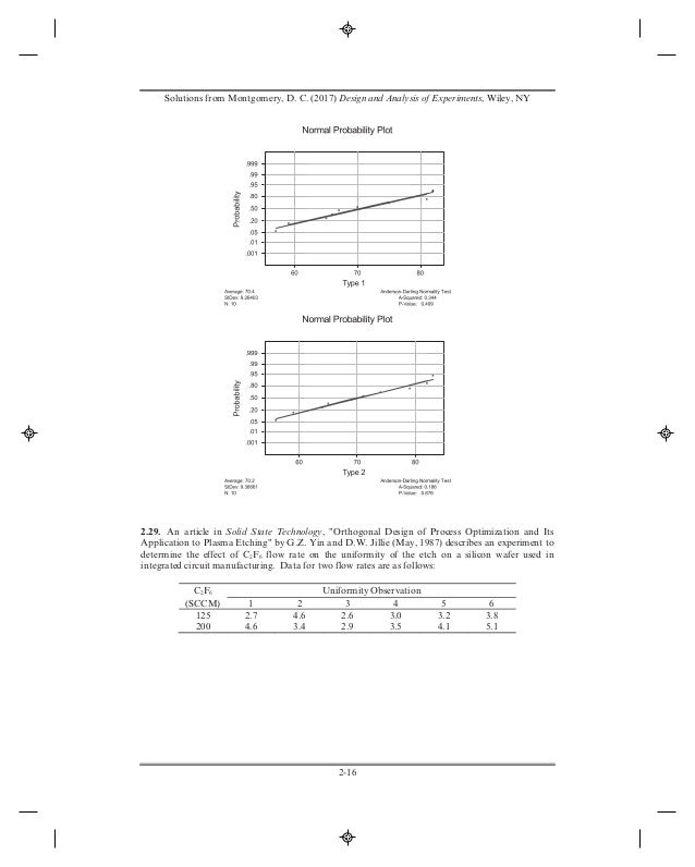 Design And Analysis Of Experiments 9th Edition Solution Manual