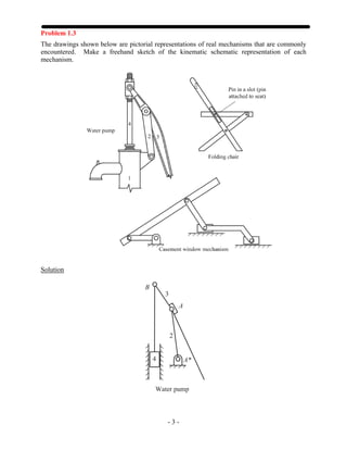 Solutions for Kinematics, Dynamics, and Design of Machinery (3rd ...