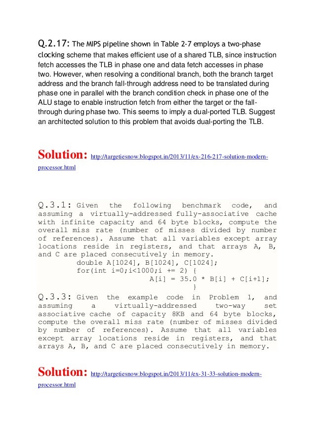Modern processor design shen solution manual pdf
