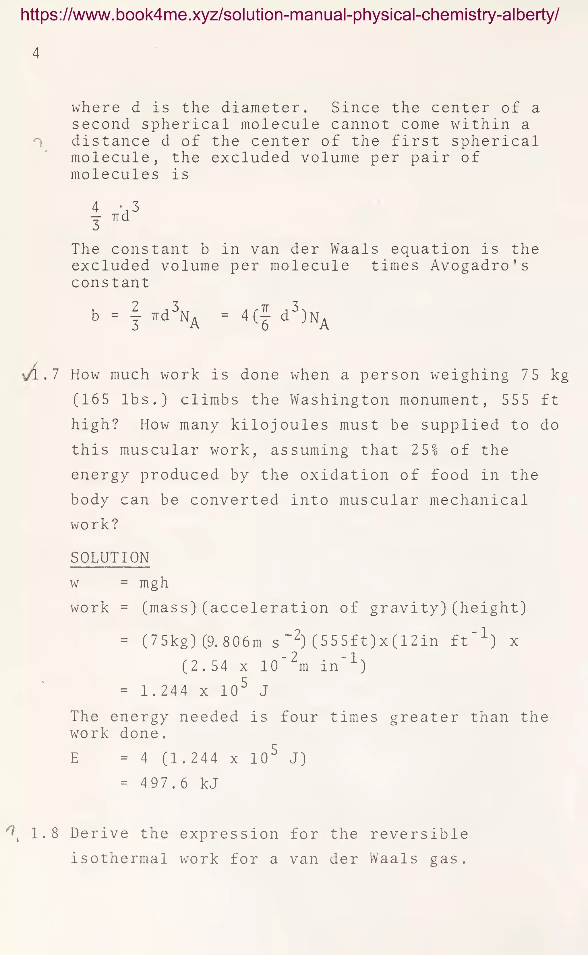 Solution Manual for Physical Chemistry – Robert Alberty | PDF
