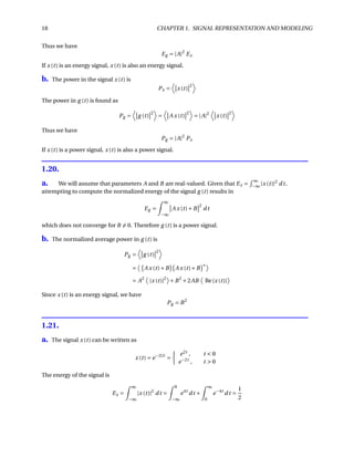 Solutions for Exercises in Signals and Systems by Oktay Alkin | PDF
