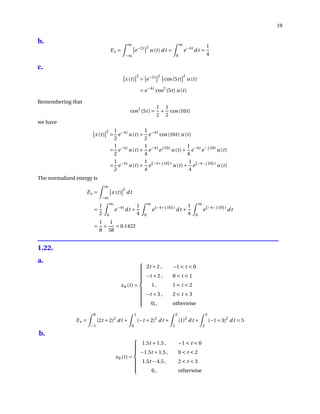 Signal Exercise Solutions for Exercises in Signals and Systems by Oktay Alkin | PDF