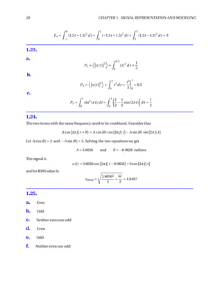 Solutions for Exercises in Signals and Systems by Oktay Alkin | PDF