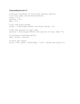 "Solutions for Exercises" in Starting Out with Python 4th Global ...