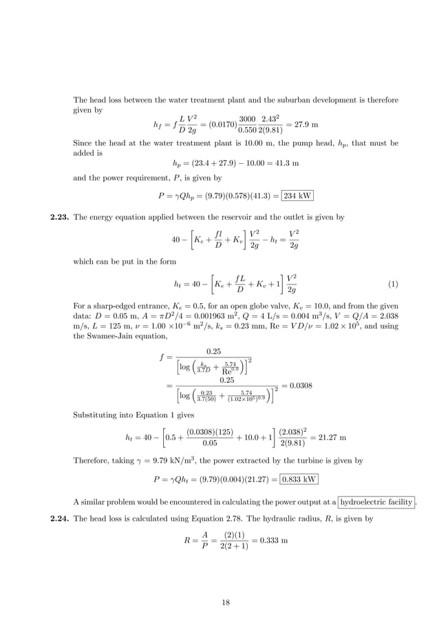 Solution manual for water resources engineering 3rd edition david a. chin