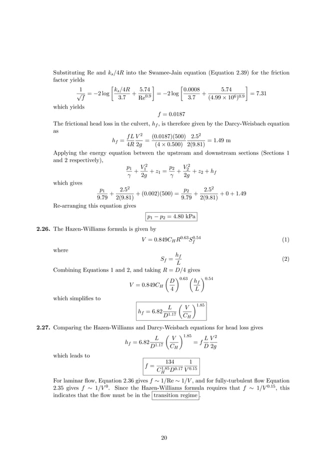 Solution manual for water resources engineering 3rd edition david a. chin