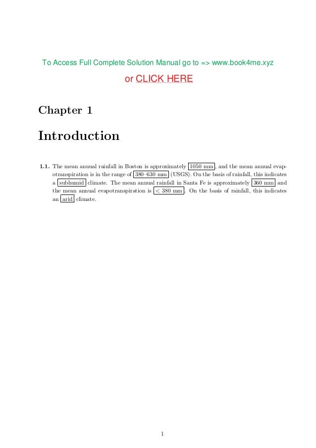 Solution manual for water resources engineering 3rd edition david a…