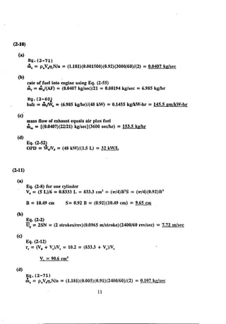 Solution manual internal combstion engine by willard w. pulkrabek