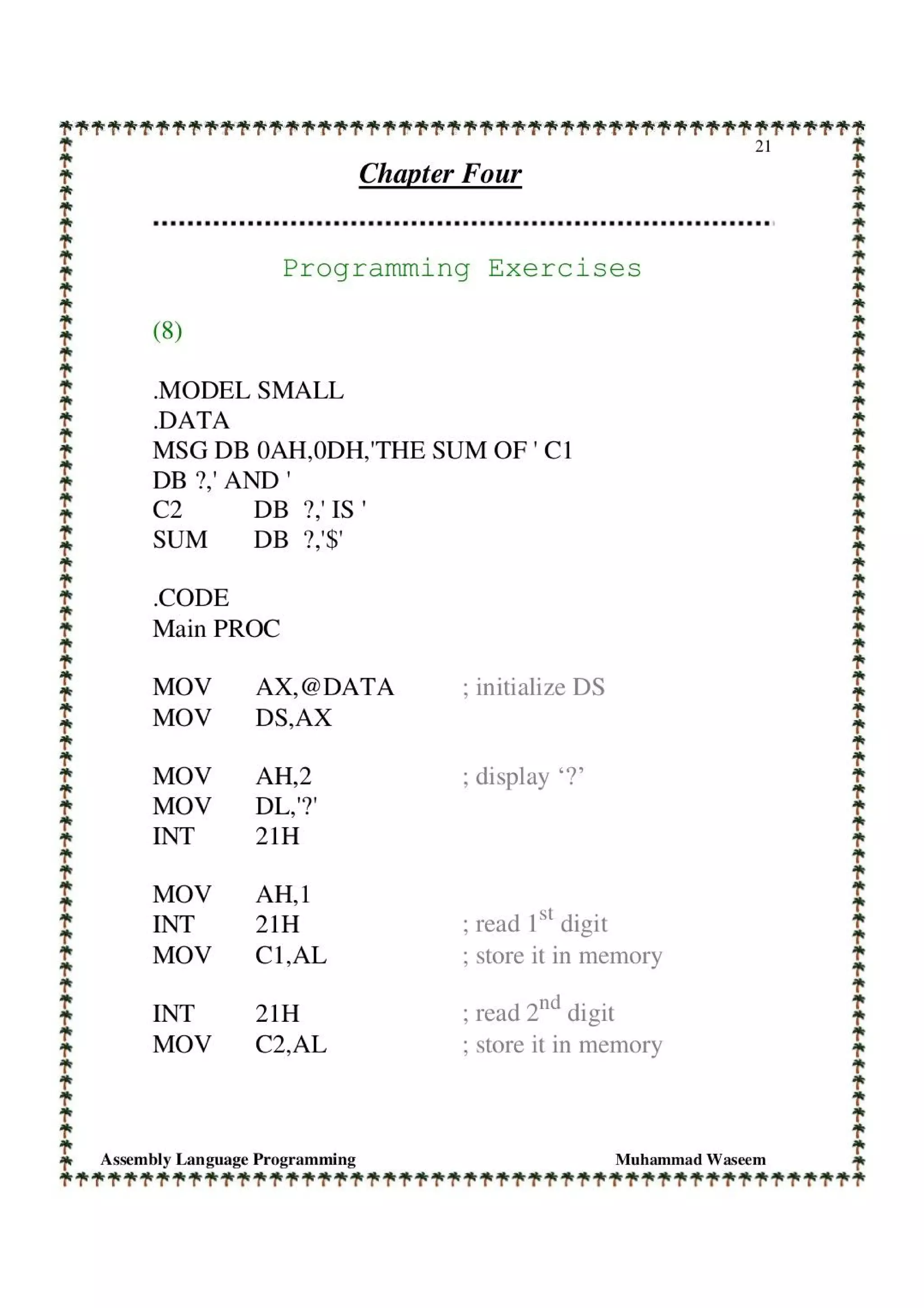 Solution manual of assembly language programming and organization of ...