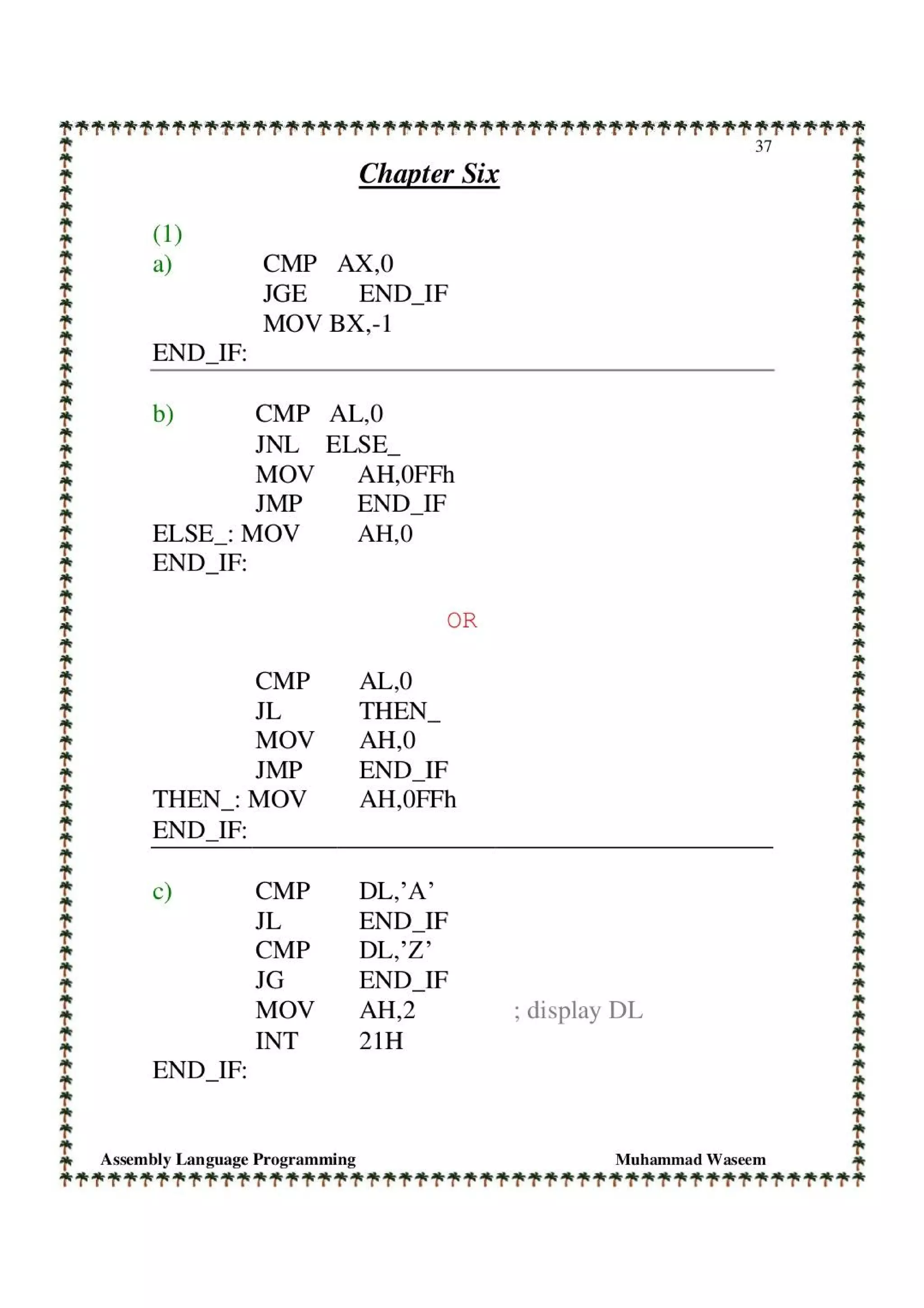 Solution manual of assembly language programming and organization of ...