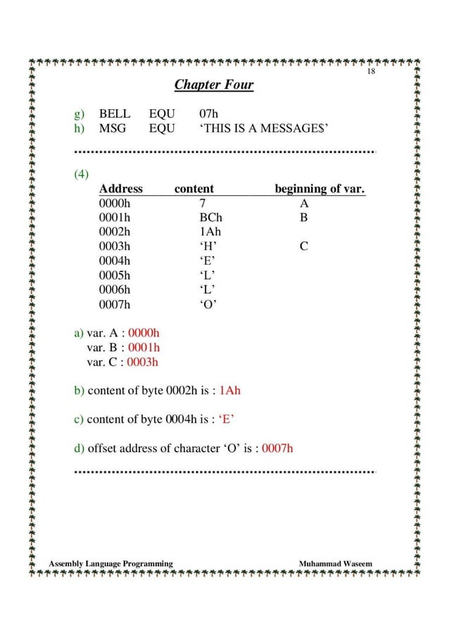Solution manual of assembly language programming and organization of
