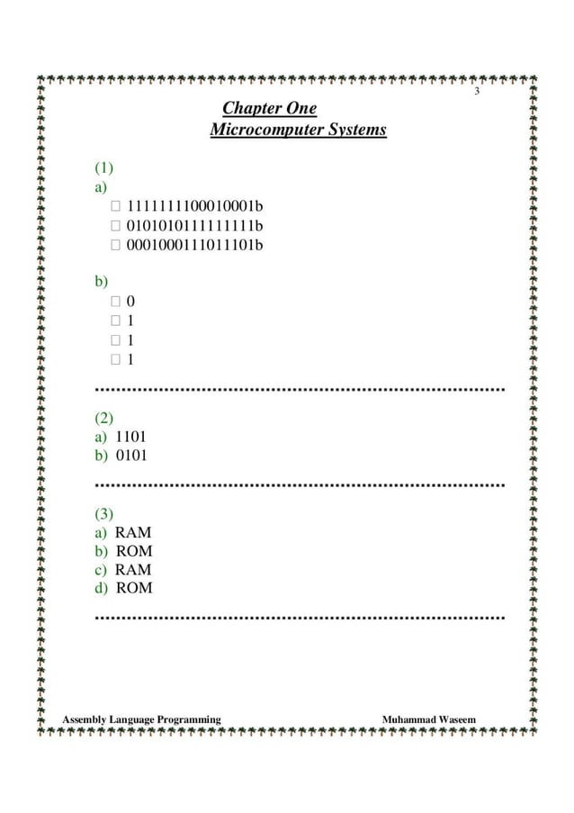 Solution manual of assembly language programming and organization of