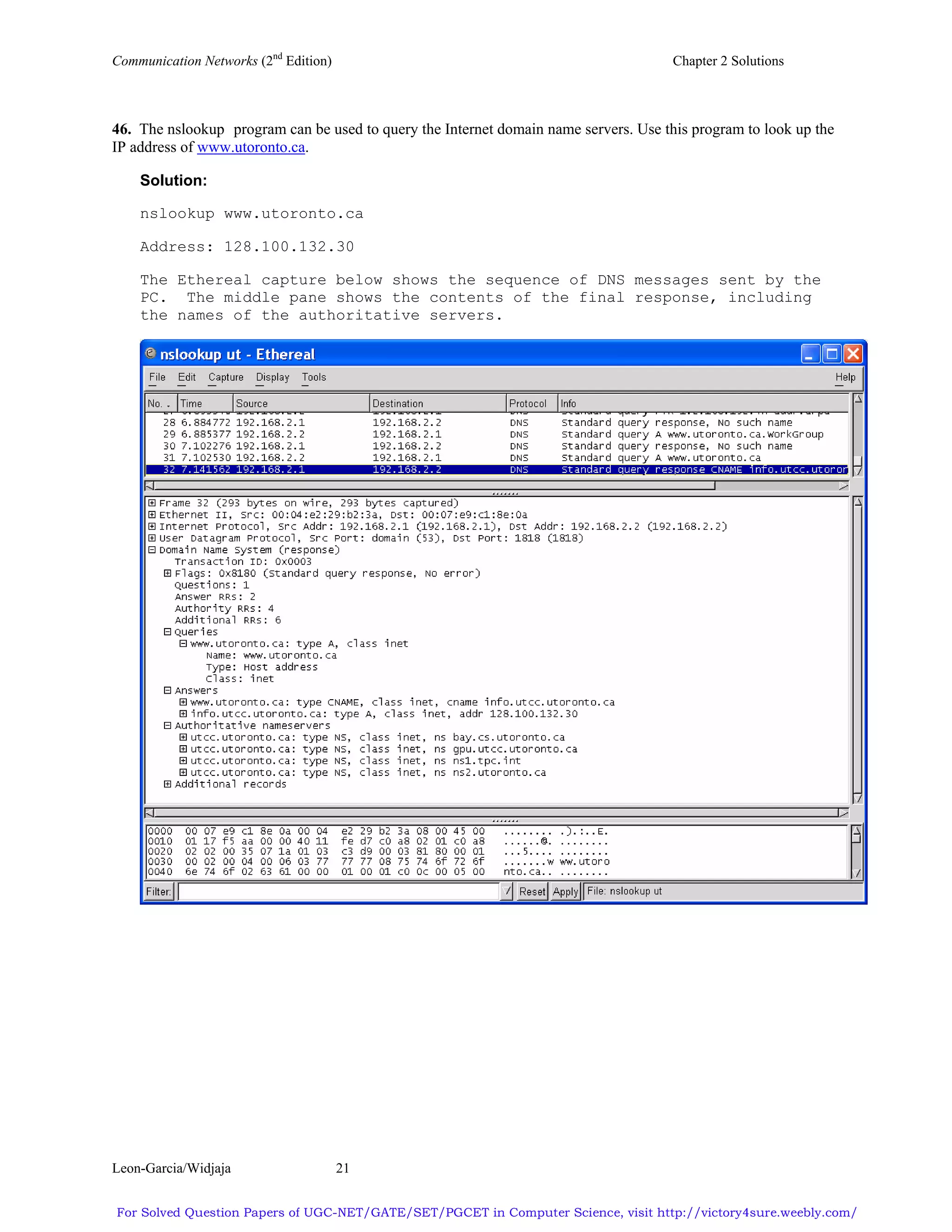 SOLUTION MANUAL OF COMMUNICATION NETWORKS BY ALBERTO LEON GARCIA ...