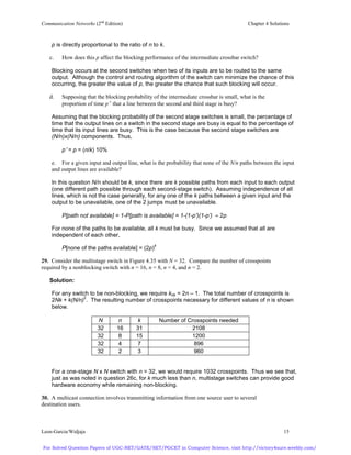 SOLUTION MANUAL OF COMMUNICATION NETWORKS BY ALBERTO LEON GARCIA ...