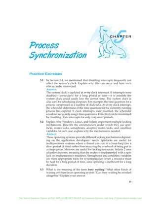 SOLUTION MANUAL OF OPERATING SYSTEM CONCEPTS BY ABRAHAM SILBERSCHATZ ...