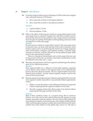 SOLUTION MANUAL OF OPERATING SYSTEM CONCEPTS BY ABRAHAM SILBERSCHATZ ...
