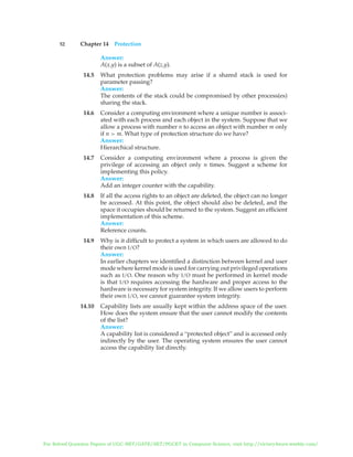 SOLUTION MANUAL OF OPERATING SYSTEM CONCEPTS BY ABRAHAM SILBERSCHATZ ...