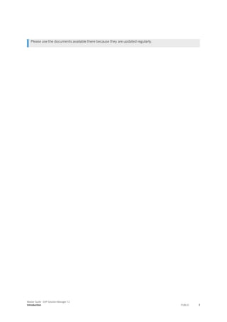 Please use the documents available there because they are updated regularly.
Master Guide - SAP Solution Manager 7.2
Introduction PUBLIC 7
 