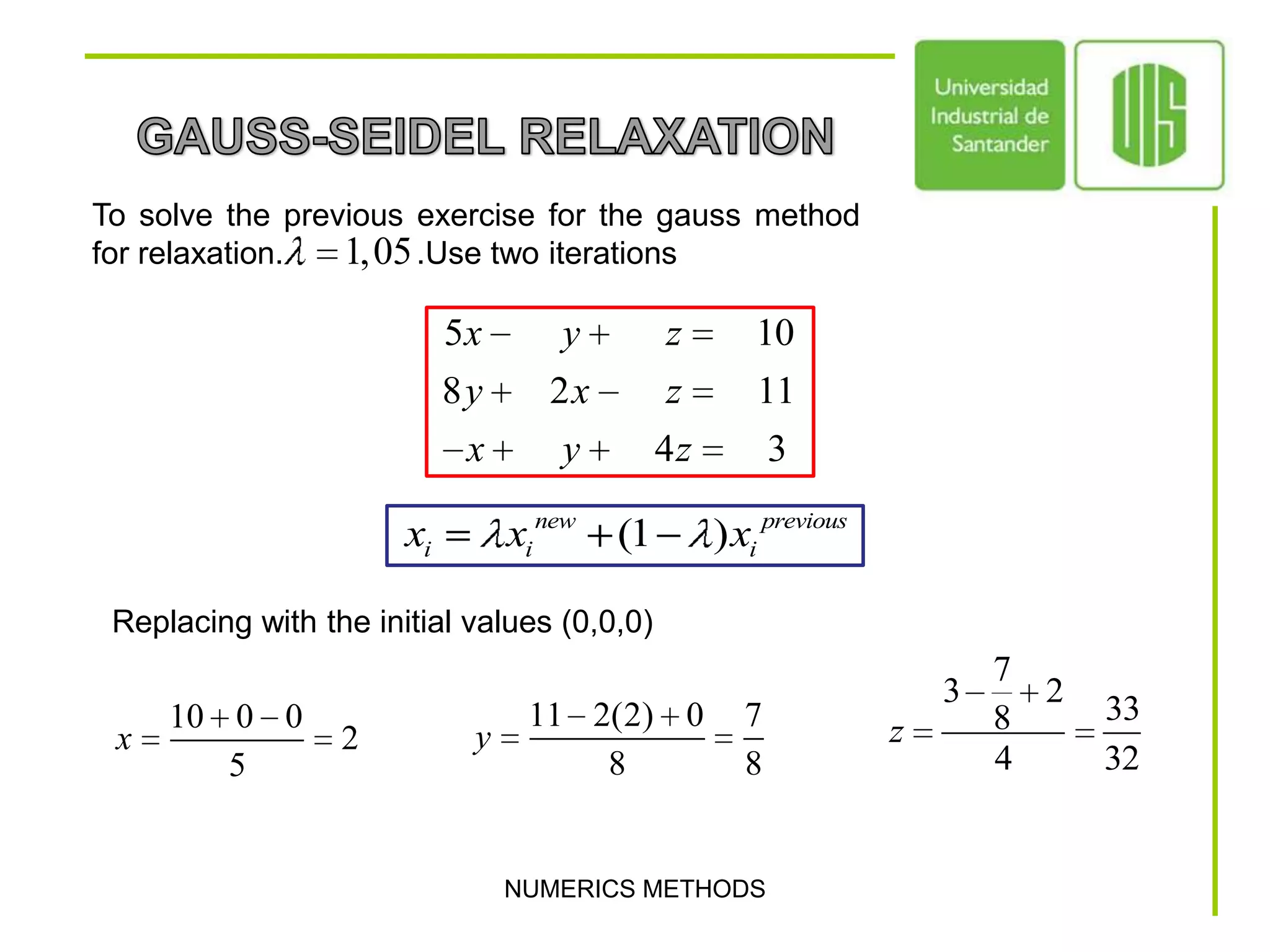 2da iterationNUMERICS METHODS
