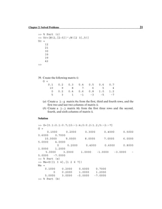 Solution of matlab chapter 2 | PDF