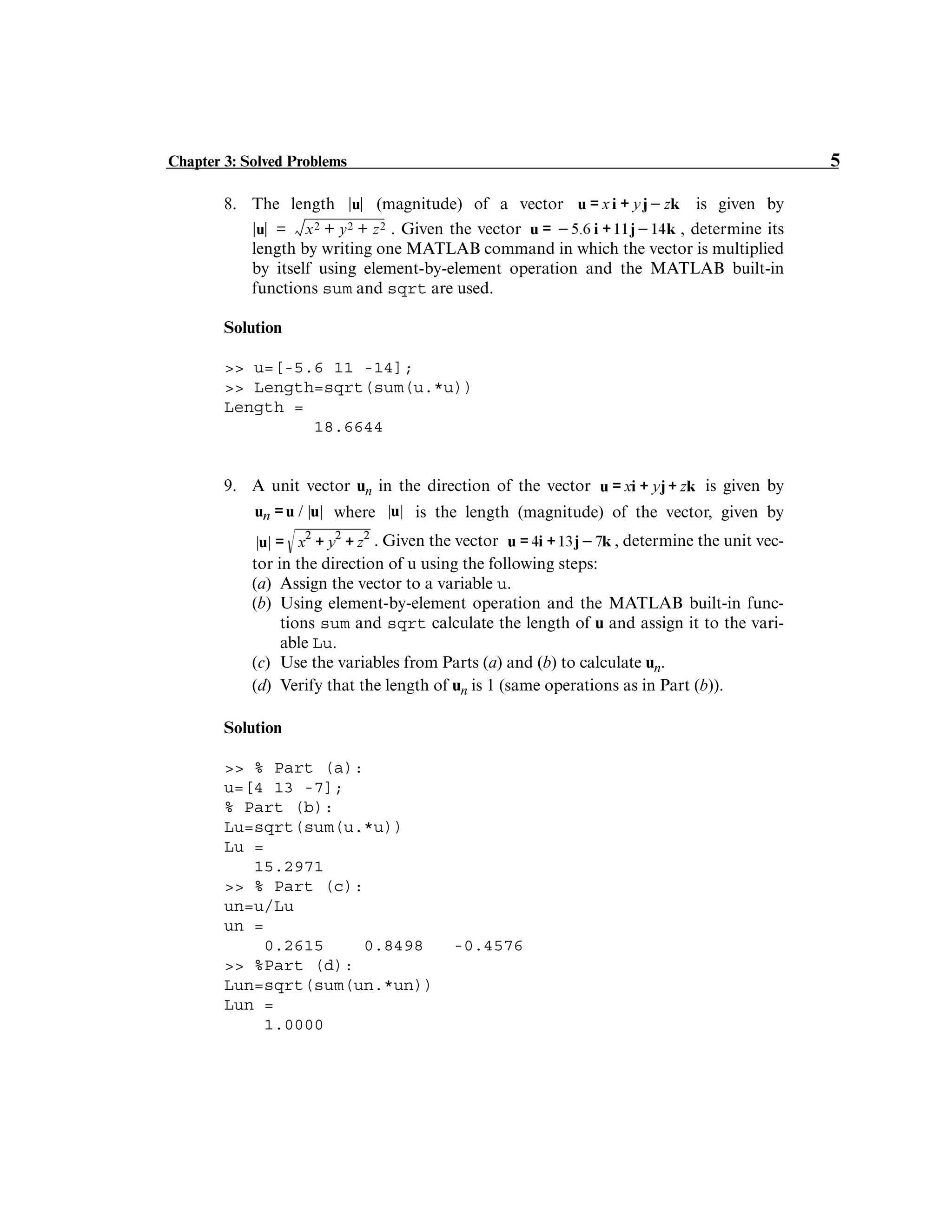 Solution of matlab chapter 3 | PDF | Programming Languages | Computing