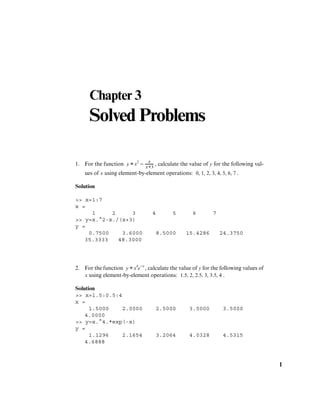 Solution of matlab chapter 3 | PDF