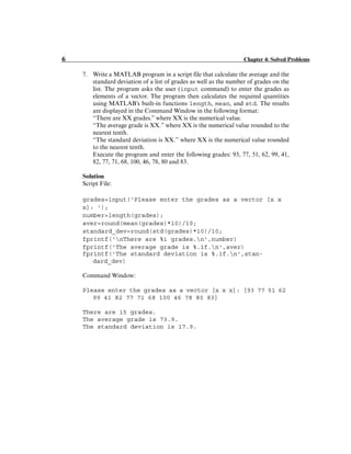 Solution of matlab chapter 4 | PDF | Chemistry | Science