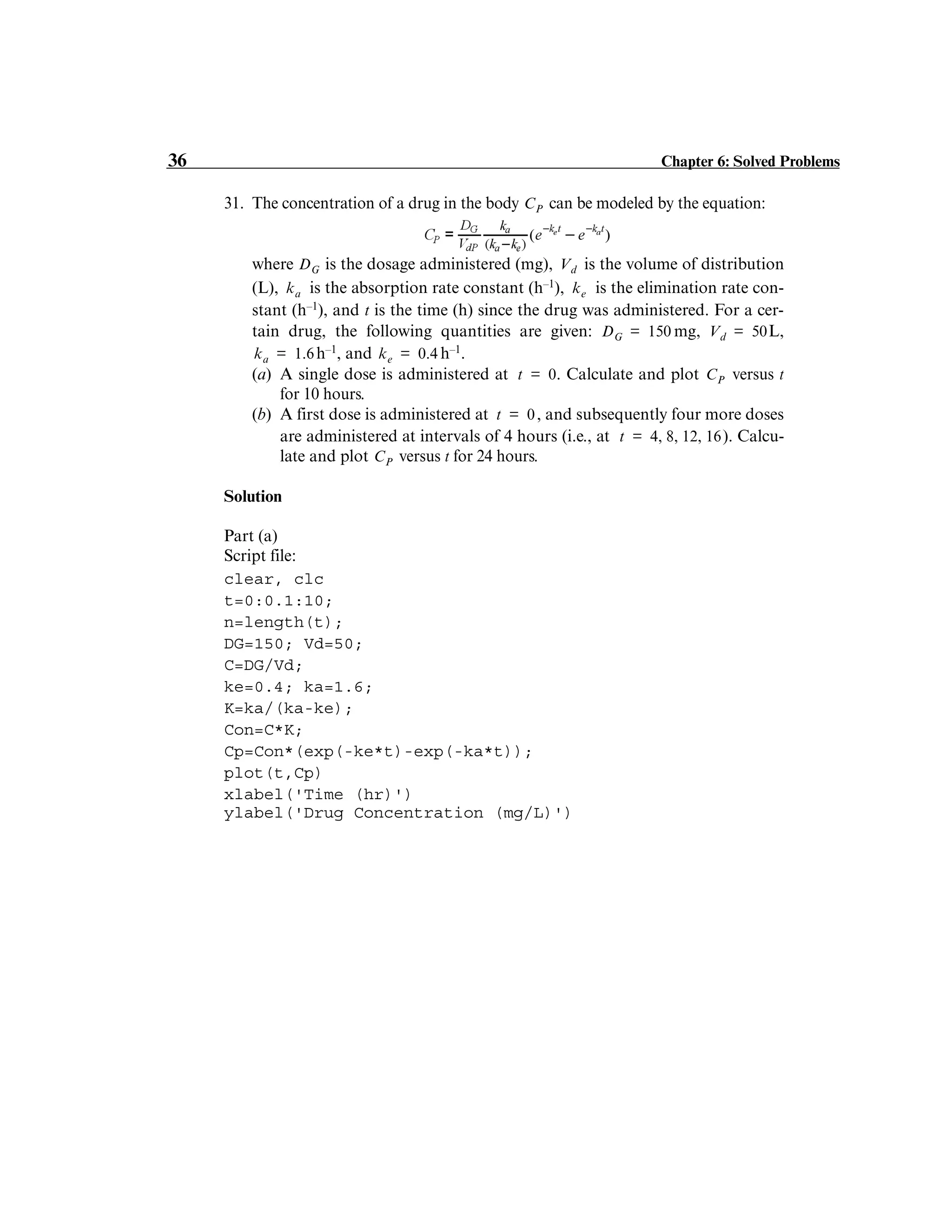 Solution of matlab chapter 6 | PDF