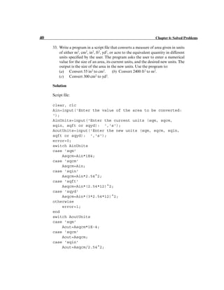 Solution of matlab chapter 6 | PDF