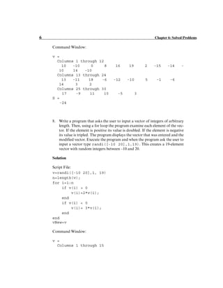 Solution of matlab chapter 6 | PDF