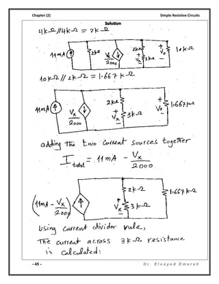 Solution of problems of chapter 2 for simple resistiv circuits | PDF