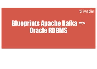 Blueprints Apache Kafka =>
Oracle RDBMS
 