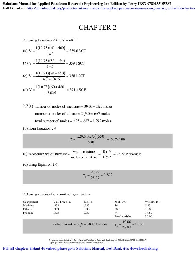 Solutions Manual for Applied Petroleum Reservoir Engineering 3rd Edit…