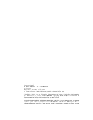 Solutions Manual for Introduction To Algorithms 2nd Edition by Cormen ...