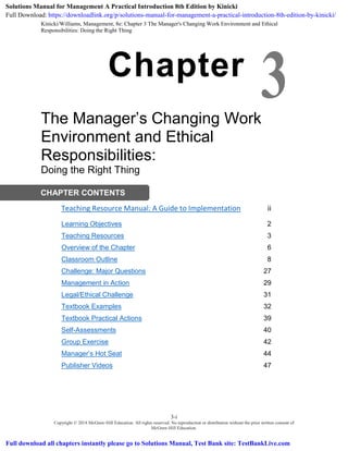 Solutions Manual for Management A Practical Introduction 8th Edition by ...