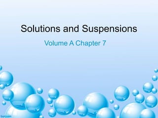 Solutions and Suspensions
Volume A Chapter 7

 