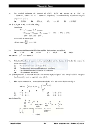 Vidyamandir Jee Advanced 2013 Paper 1 | PDF