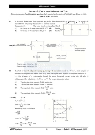 Vidyamandir Jee Advanced 2013 Paper 1 | PDF