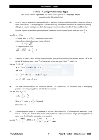 Vidyamandir Jee Advanced 2013 Paper 1 | PDF