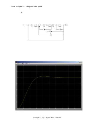 12-56 Chapter 12: Design via State Space

b.

1
r

-Kke

1
s
Integrator2

-KGain1

1
s

-K-

Integrator1

Gain2

1
s
Integrator

k1
-K-

10
-83.33
-K-

k2
-K-

Copyright © 2011 by John Wiley & Sons, Inc.

c

 